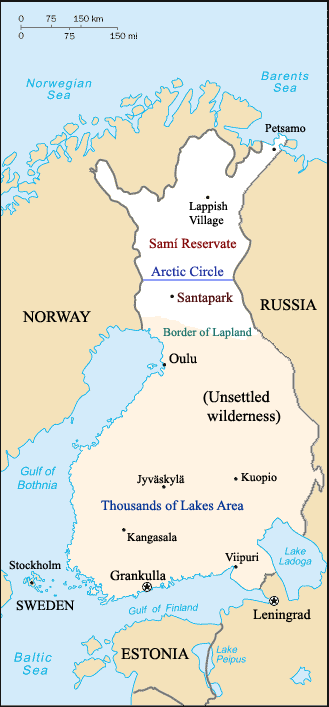 [Current map of Finland]